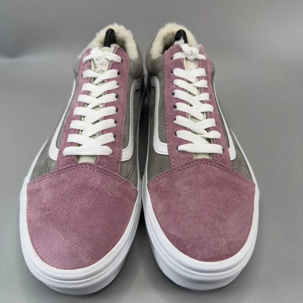 Vans Old Skool Mens 9.5 9 1/2 Pink Gray Blue Shoes Sherpa Suede Water Repellent - Picture 3 of 16